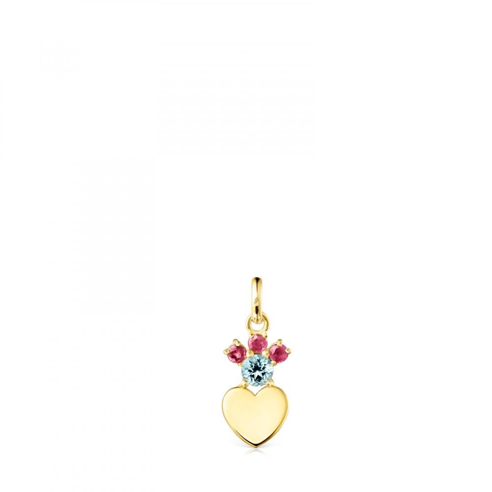 Tous Gold Real Sisy heart Pendant with Gemstones 812454020 –
