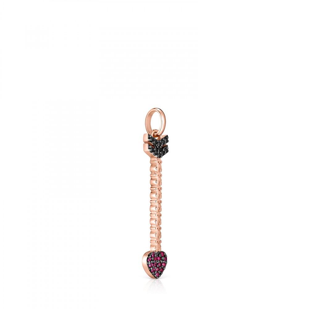 Tous San Valentín arrow Pendant in rose Gold Vermeil with Ruby and Spinel 915304600
