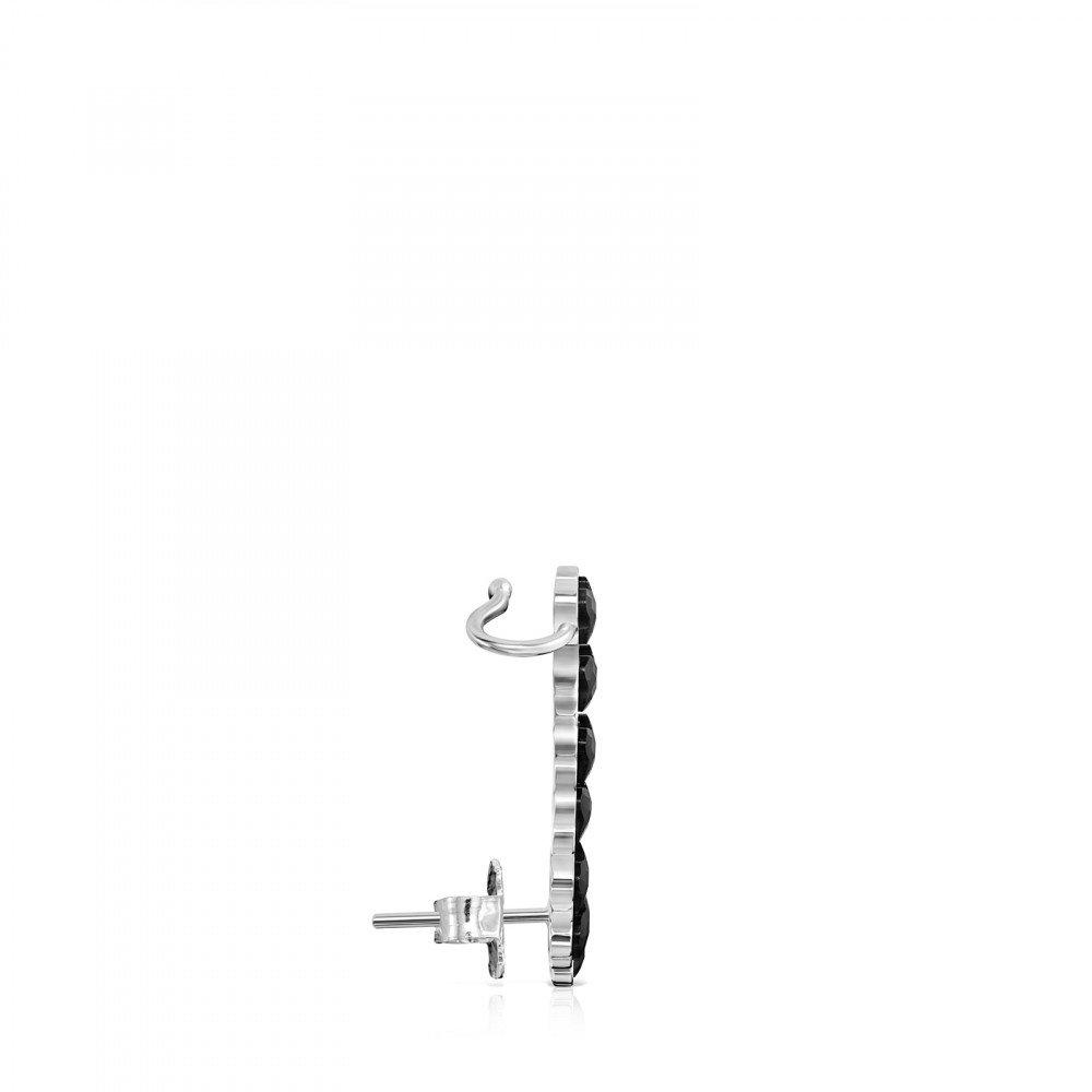 Tous Silver with Onyx Mini Onix - Color Earring 918453500