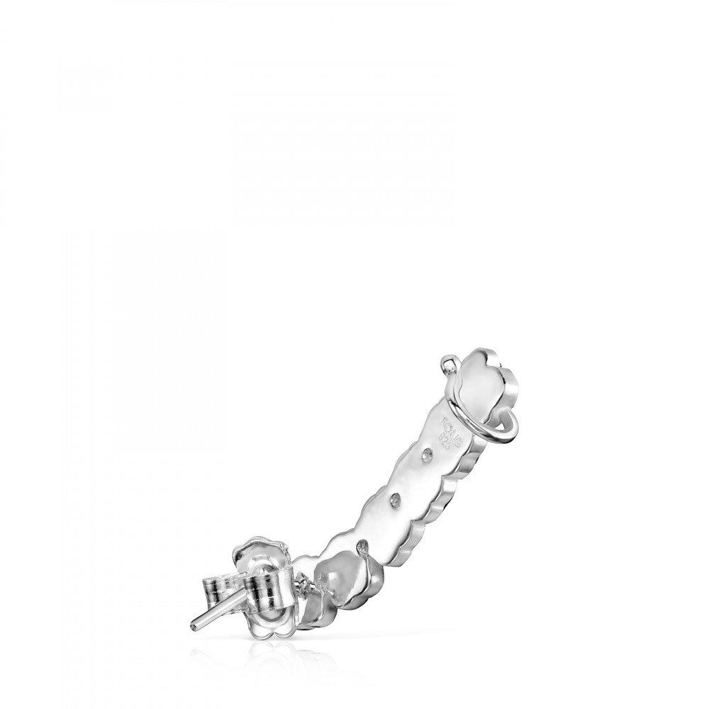 Tous Silver with Onyx Mini Onix - Color Earring 918453500