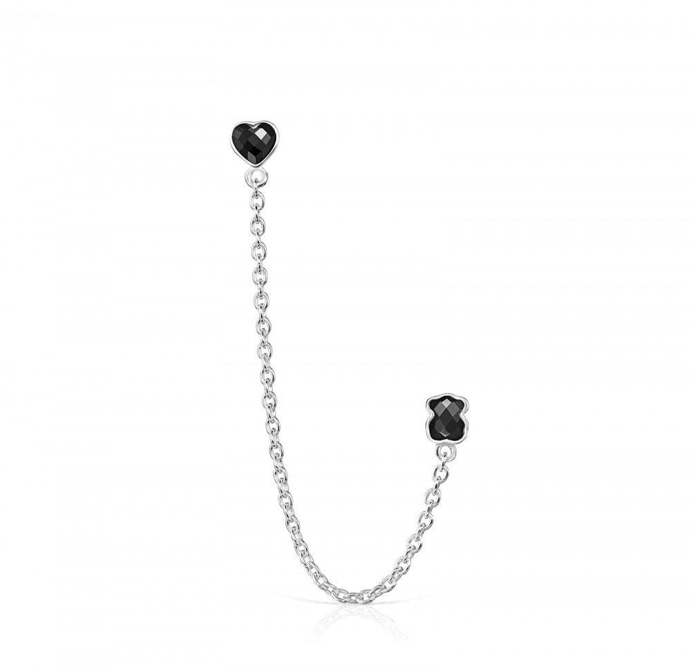 Tous Silver with Onyx Mini Onix - Color Double Earring 918453510 –