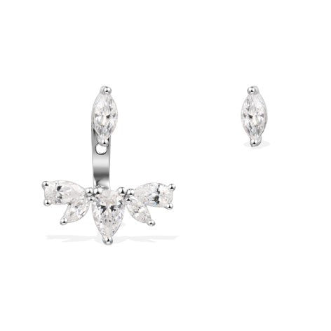 APM Asymmetric Silver Earrings AE9550OX