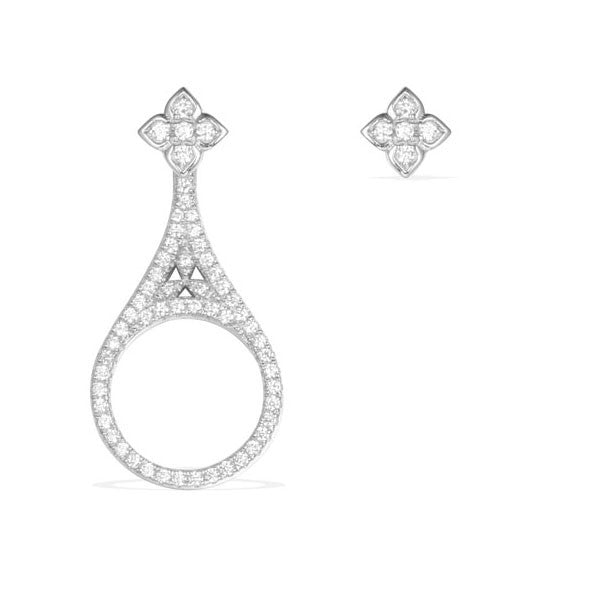 APM Asymmetric Silver Earrings AE9763OX