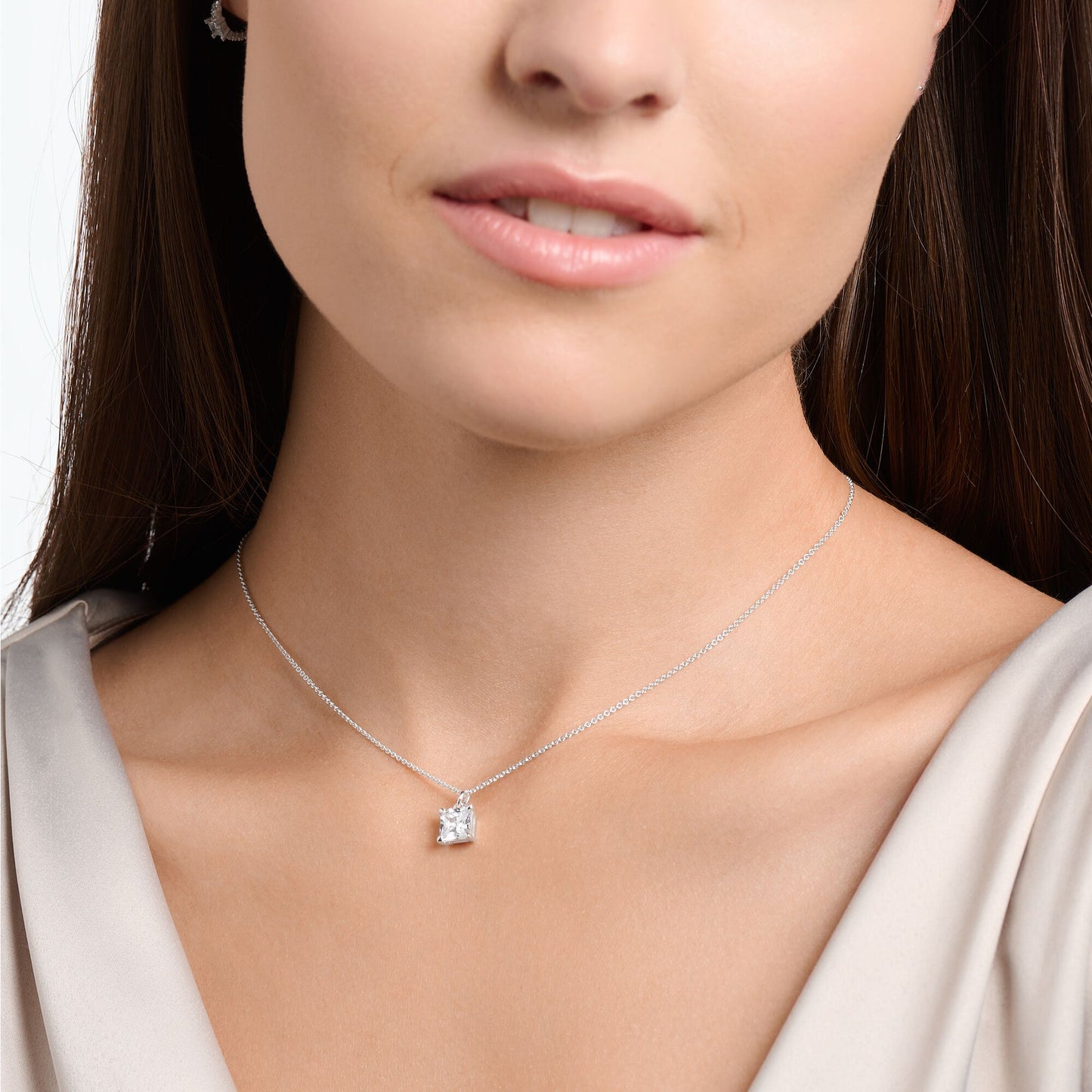 Thomas Sabo Necklace With White Stone Silver KE2156-051-14