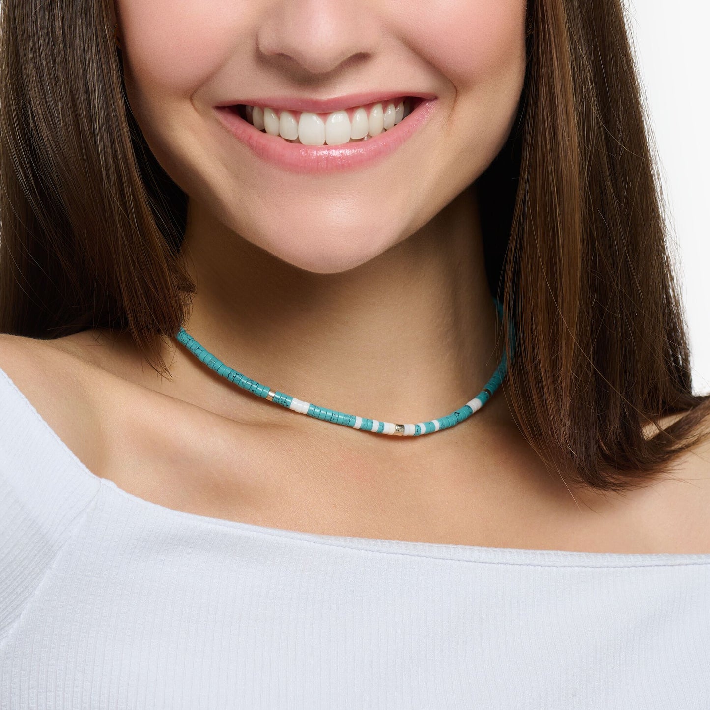 Thomas Sabo Necklace With Turquoise Stones KE2160-058-7