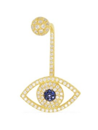APM Asymmetric Yellow Silver Lucky Eye Earring AE9007OXY