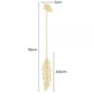 Long Mono Feather Underlobe Earring - Yellow Silver AE10787OXY