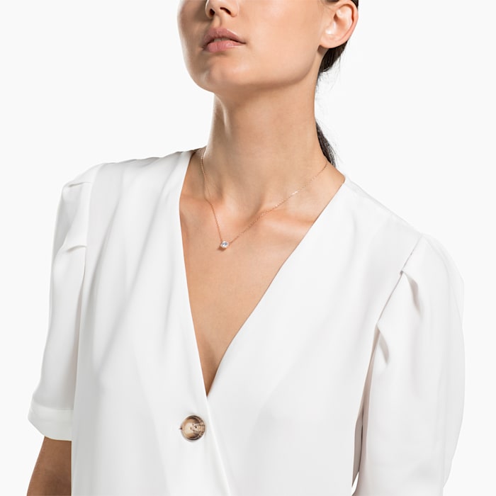 Swarovski Attract Necklace, White, Rose-gold tone plated 5510698