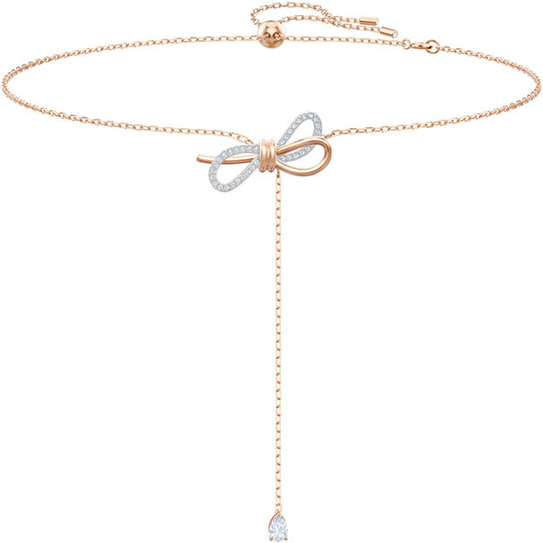 Swarovski Lifelong Bow Y Necklace, White, Mixed Plating 5447082