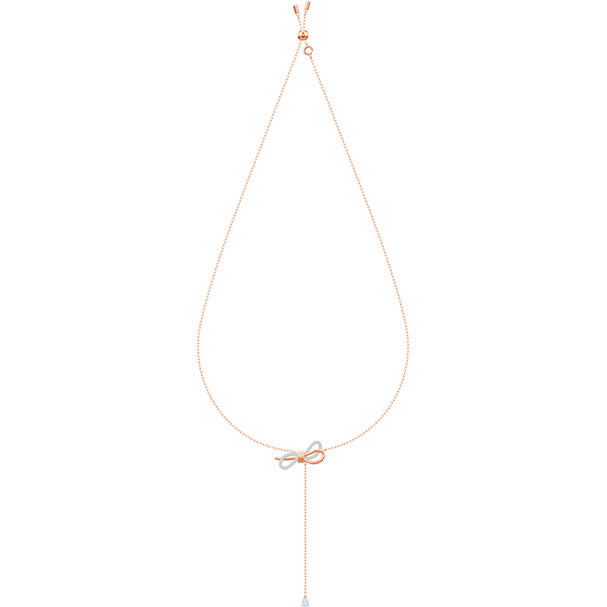 Swarovski Lifelong Bow Y Necklace, White, Mixed Plating 5447082