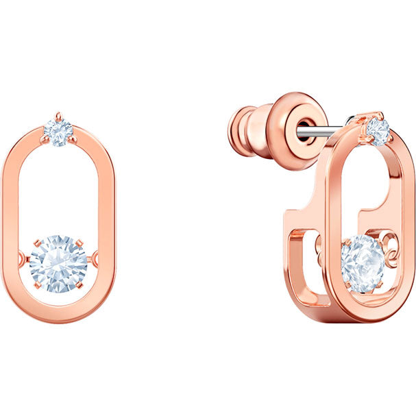Swarovski North Pierced Earrings, White, Rose Gold Plating 5468118