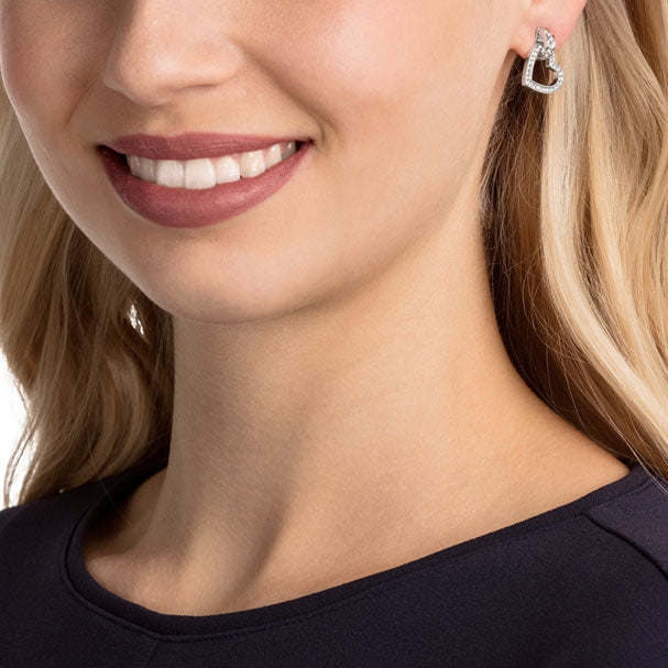 Swarovski Lovely Pierced Earrings, White, Rhodium Plating 5466756