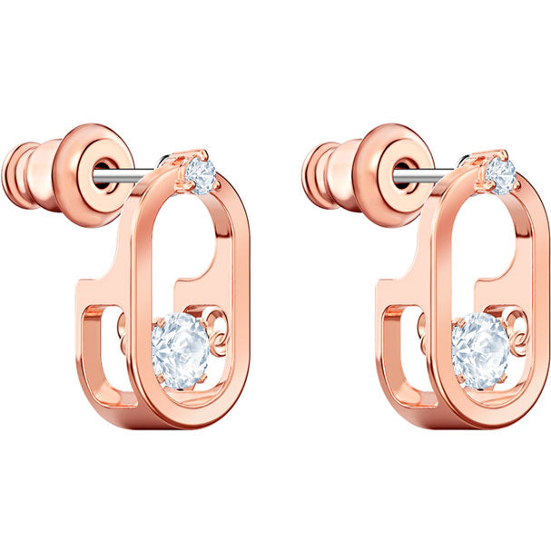 Swarovski North Pierced Earrings, White, Rose Gold Plating 5468118