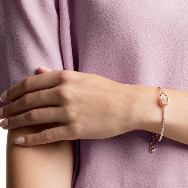 Swarovski North Bracelet, White, Rose Gold Plating 5472382