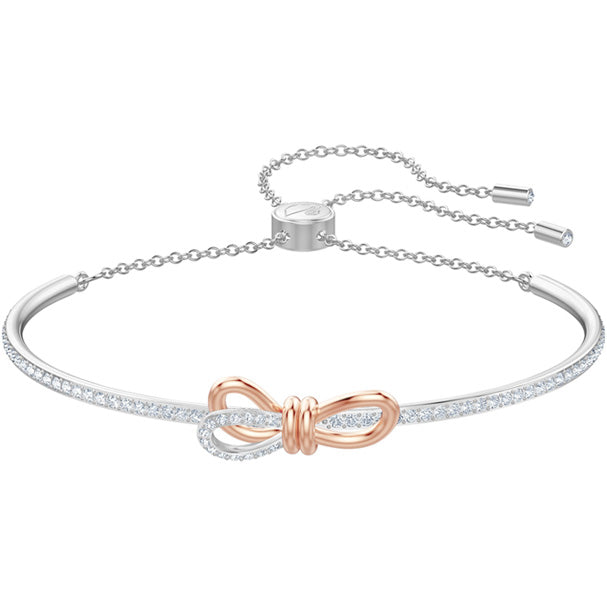 Swarovski Lifelong Bow Bangle, White, Mixed Plating 5447079