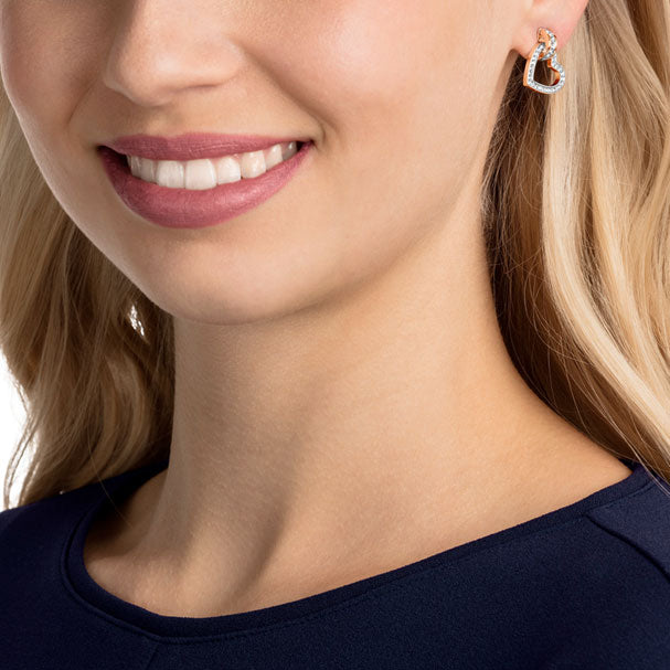 Swarovski Lovely Pierced Earrings, White, Rose Gold Plating 5466720