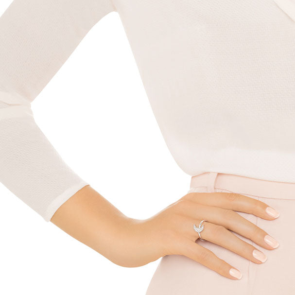 Swarovski Field Moon Ring, White, Rhodium Plating 5273148