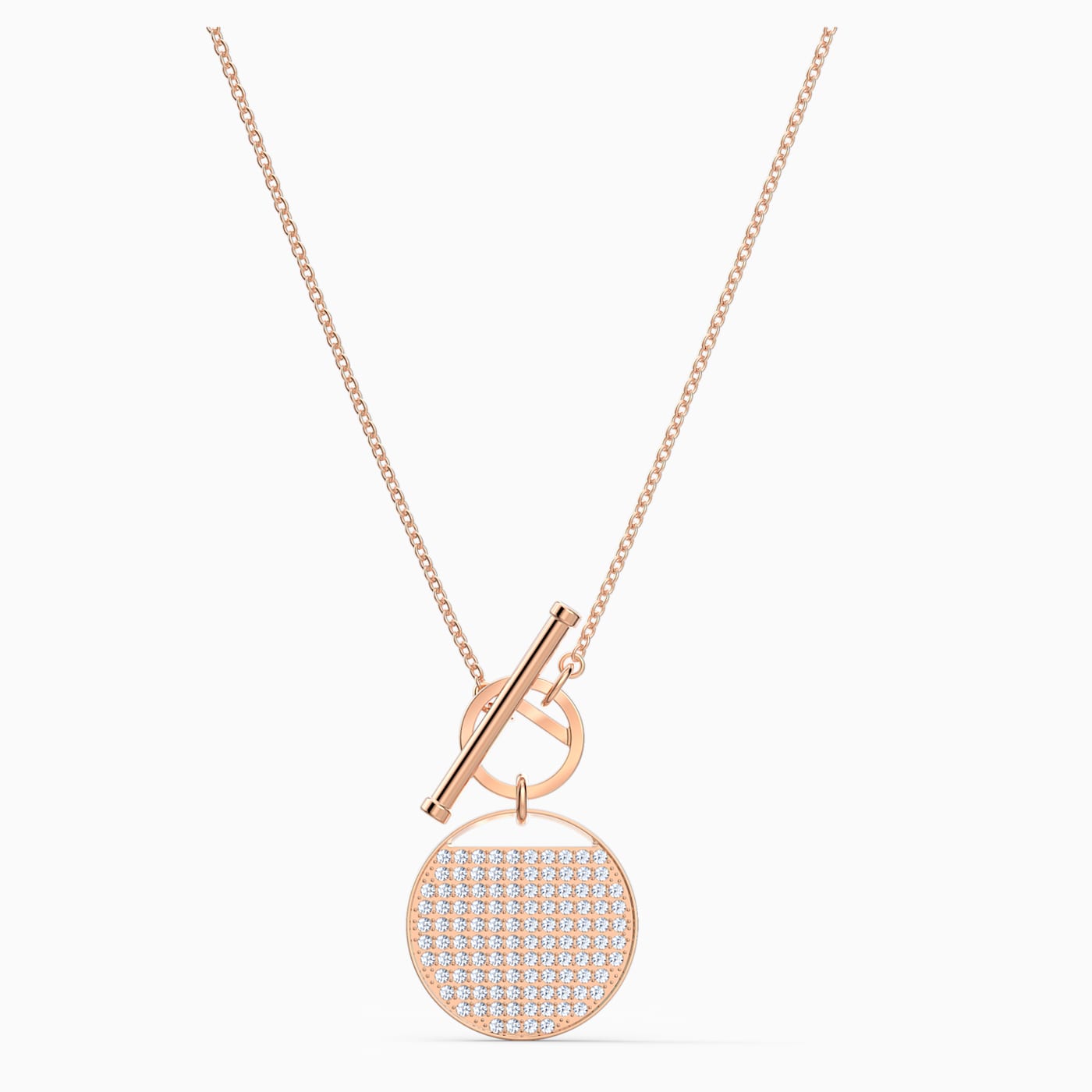 Swarovski Ginger T Bar Necklace, White, Rose-gold Tone Plated 5567529