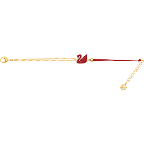 Swarovski Iconic Swan Bracelet, Red, Gold-tone Plated 5465403
