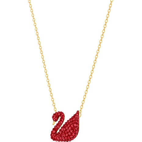 Swarovski Iconic Swan Pendant, Red, Gold-tone Plated 5465400