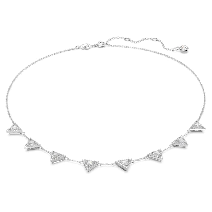 Swarovski Ortyx necklace Triangle cut, White, Rhodium plated 5643021