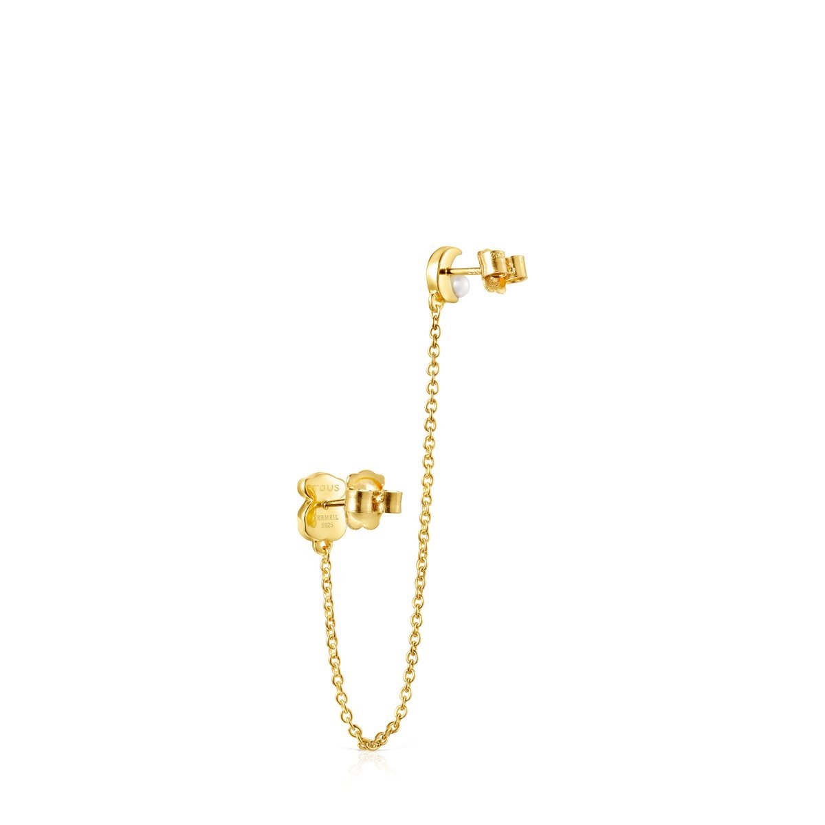 Tous Nocturne double 1/2 Earring in Gold Vermeil with Diamonds and Pearl 918443630