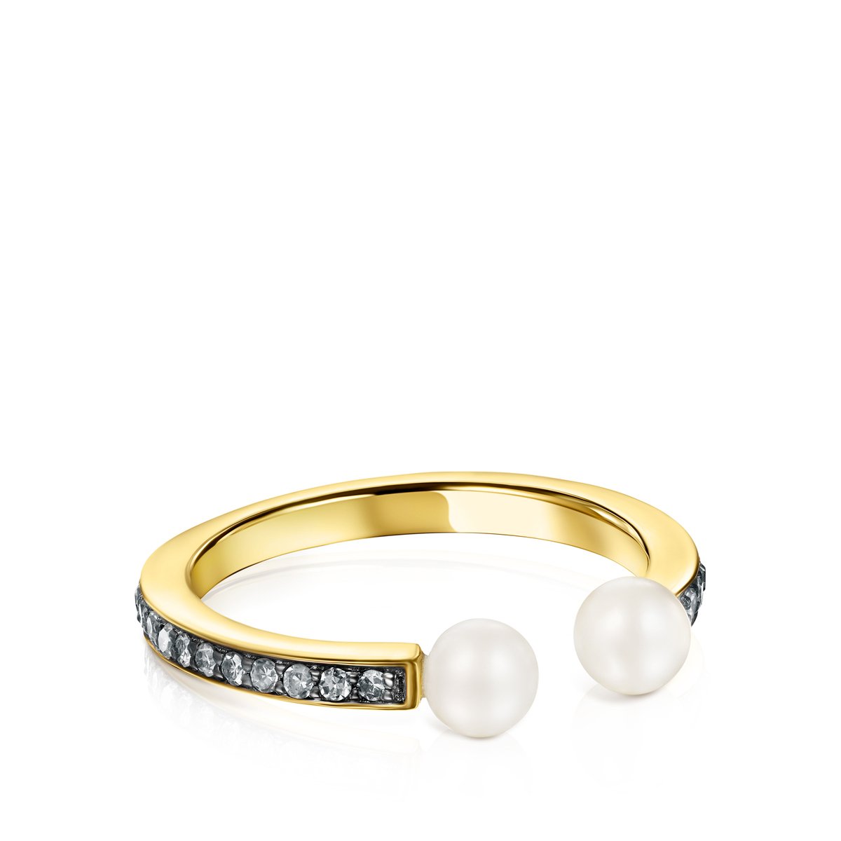 Tous Nocturne Ring in Gold Vermeil with Diamonds and Pearls 918445510 –