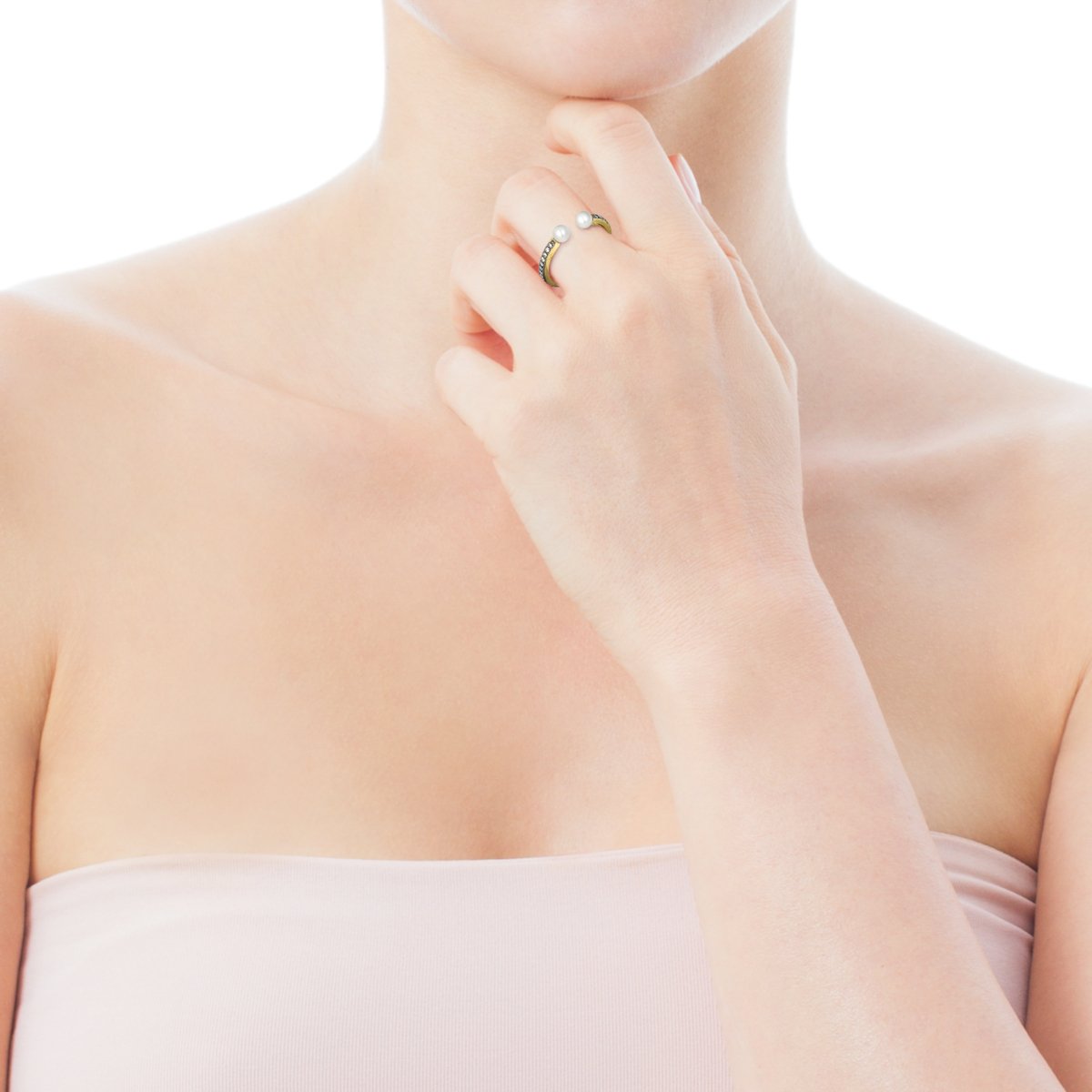 Tous Nocturne Ring in Gold Vermeil with Diamonds and Pearls 918445510