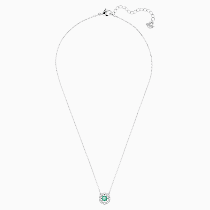Swarovski Sparkling Dance Necklace, Green, Rhodium plated 5496308