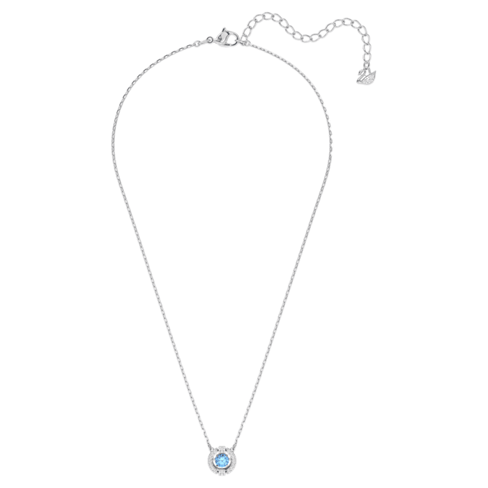 Swarovski Sparkling Dance necklace Round, Blue, Rhodium plated 5279425