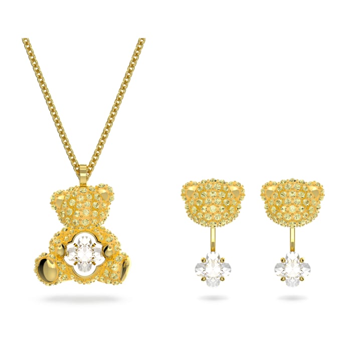 Swarovski Teddy set Bear, Yellow, Gold-tone plated 5643798 –