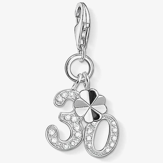 Thomas Sabo Silver Cubic Zirconia Number 30 & Four-Leaf Clover Charm 1237-051-14