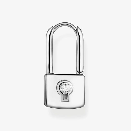 Thomas Sabo Sterling Silver Single Love Lock Earring With White Zirconia Stones CR679-051-14