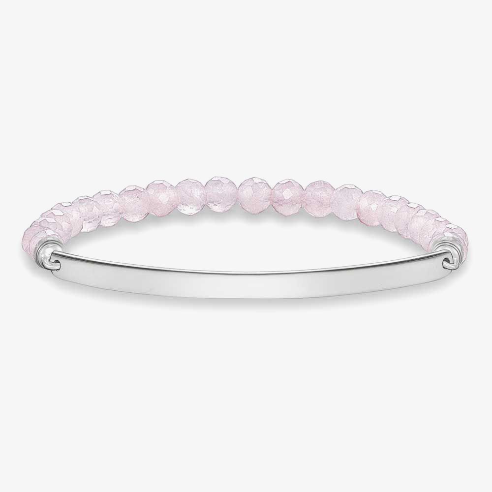 Thomas Sabo Sterling Silver & Pink Rose Quartz Beads Love Bridge Bracelet LBA0001-034-9-L16