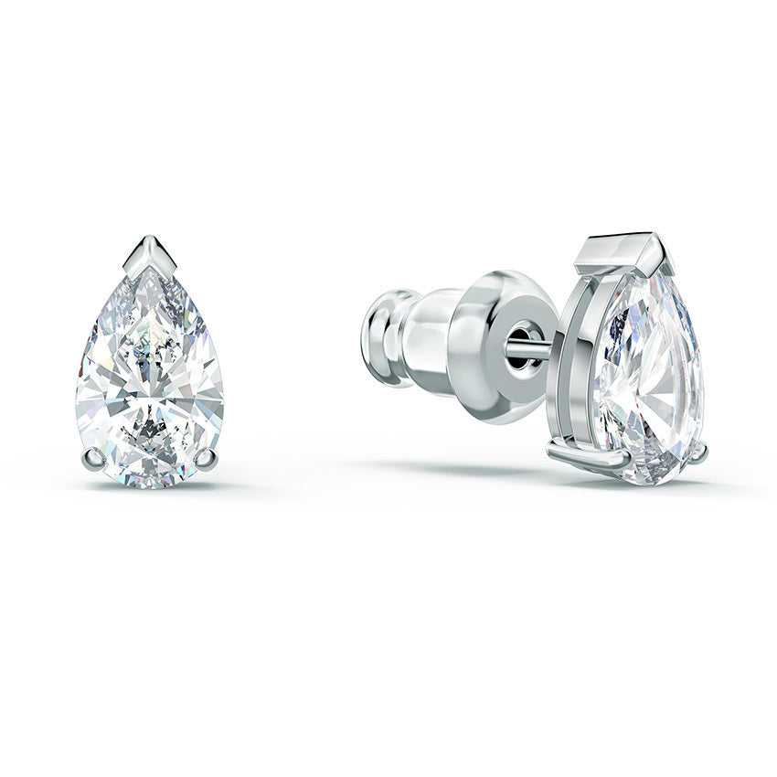 Swarovski Attract set, Pear cut crystal, White, Rhodium plated 5569174