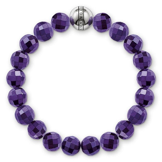 THOMAS SABO Amethyst Silver Ball Bracelet A1084-163-13-XS