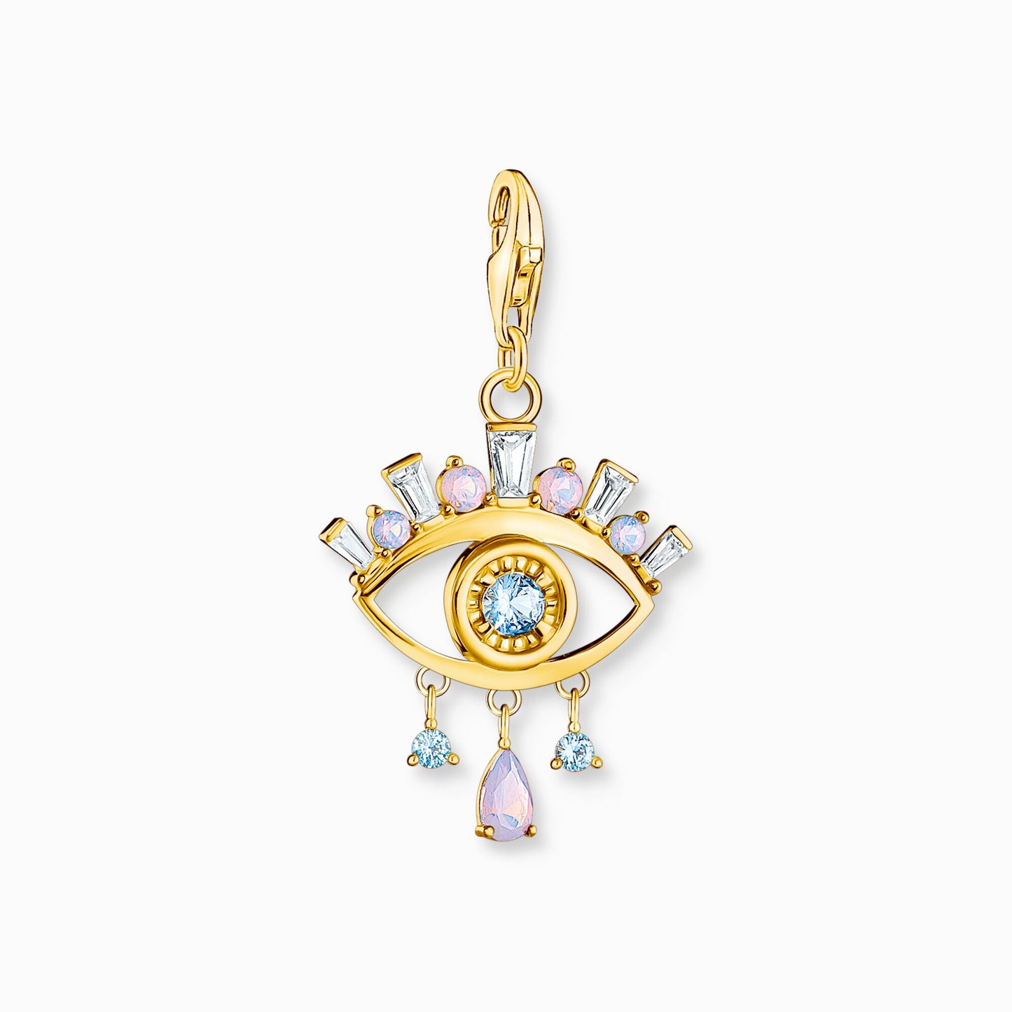 Thomas Sabo Silver Charm pendant blue eye gold plated 1926-971-7