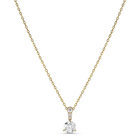 Swarovski Solitaire Pendant White Crystal,Yellow Gold-tone plated 5511557