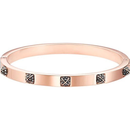 Swarovski Crystal Tactic Bangle, Black, Rose-Gold Tone Plated 5497309