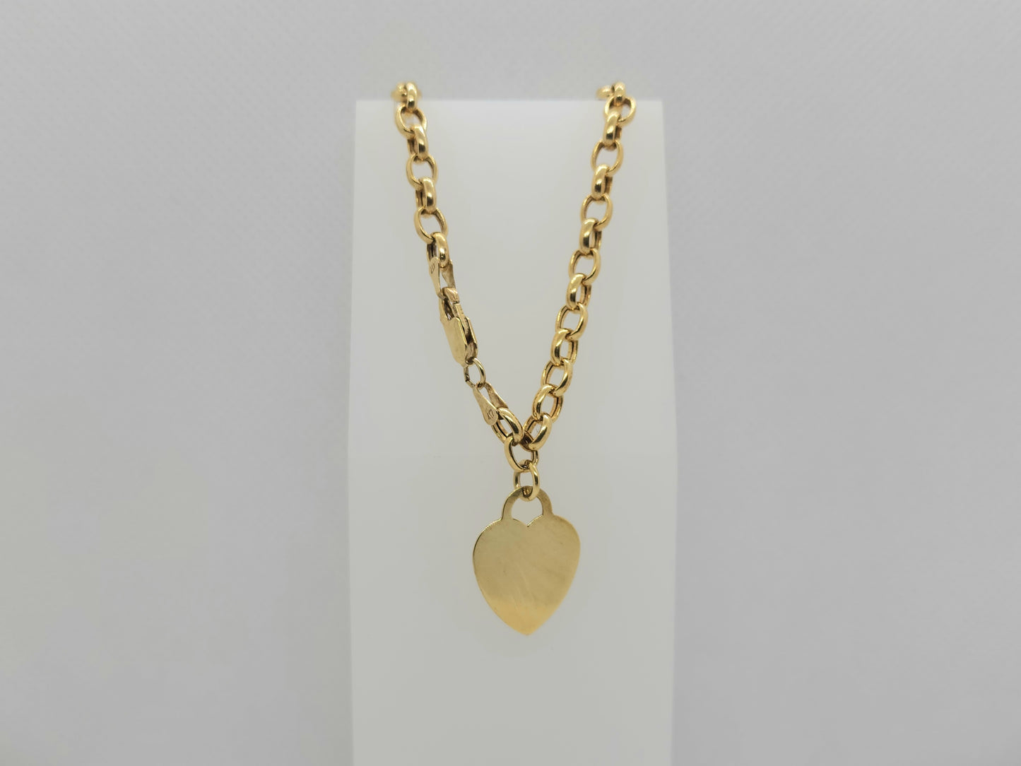 10K YELLOW GOLD ROLO NECKLACE & HEART