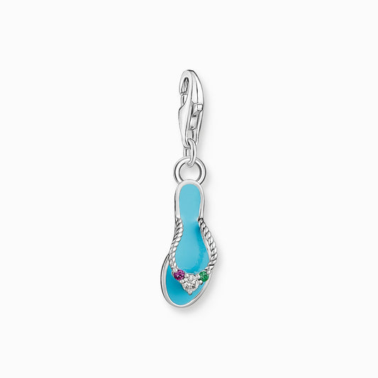 Thomas Sabo Charm Pendant Turquoise Flip Flop With Colorful Stones Silver 2025-914-7