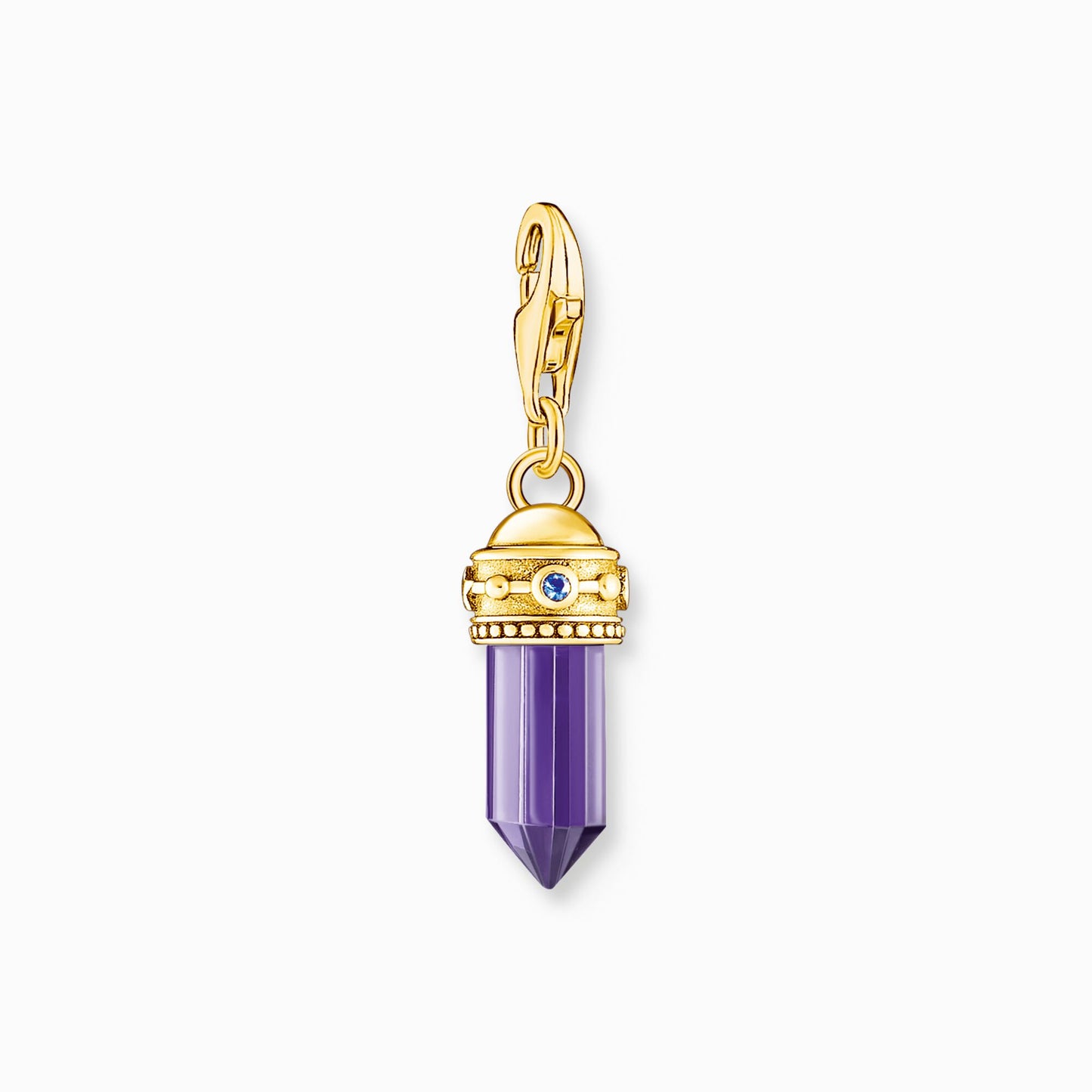 Thomas Sabo Silver Charm pendant hexagon with imitation amethyst yellow-gold plated 2048-973-13