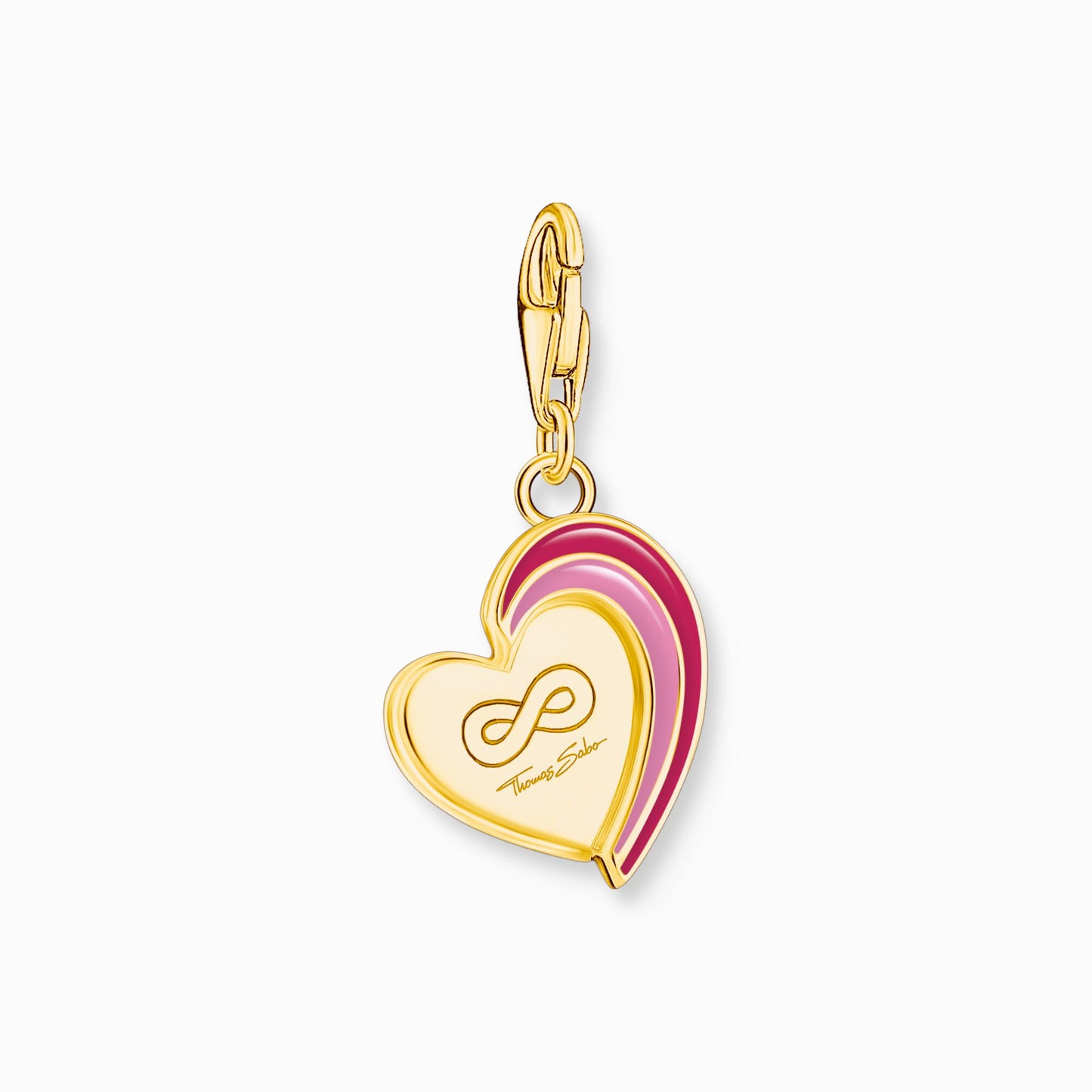 Thomas Sabo Silver Gold-plated charm pendant in heart-shape with engraving 2117-427-10