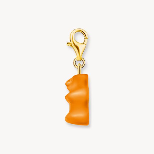 Thomas Sabo HARIBO Sterling Silver Gold-Plated Charm Pendant Goldbears In Orange 2186-413-8