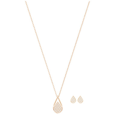 Swarovski Ginger Pear Set White Rose Gold Plating 5367891