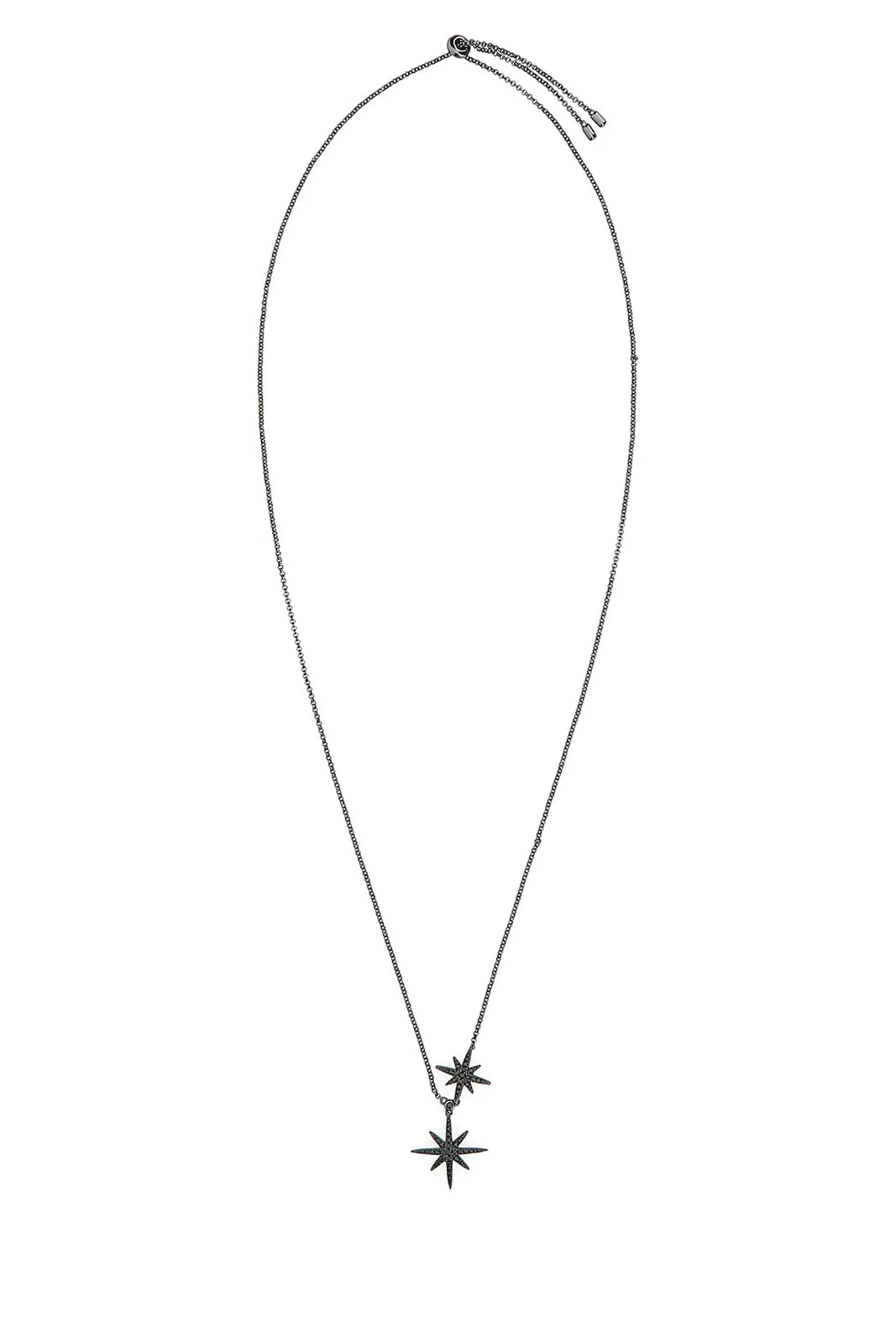 APM Meteorites Dark Grey Silver Double Adjustable Necklace AC3351BZT