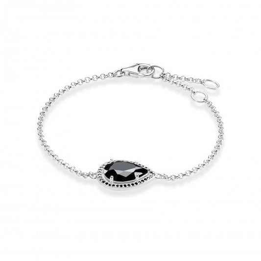 Thomas Sabo Silver Bracelet with Black Onyx and Cubic Zirconia Bracelet A1326-641-11-L19.5V