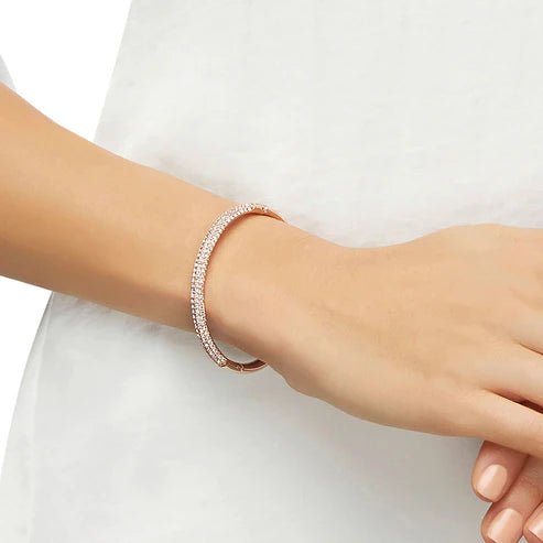 Swarovski Stone bangle, White, Rose gold-tone plated 5184516 5032850 5032849