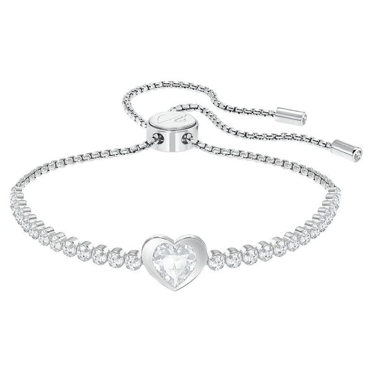 Swarovski Subtle Heart Bracelet White, Rhodium plated 5349630