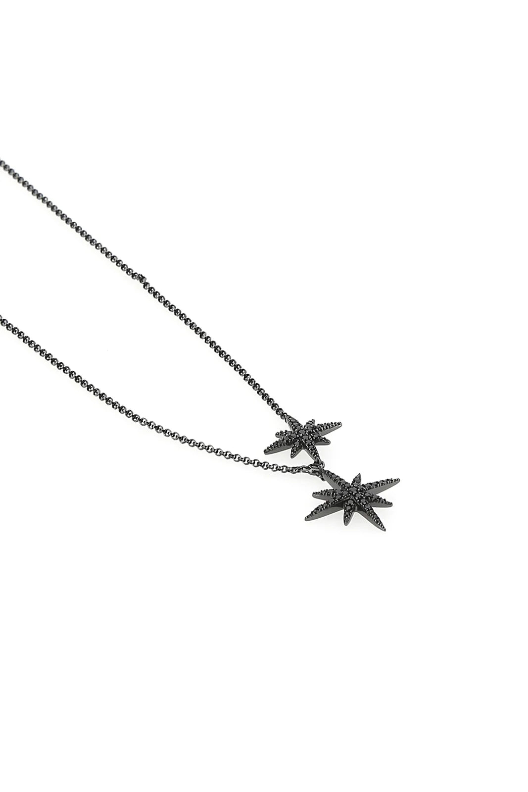 APM Meteorites Dark Grey Silver Double Adjustable Necklace AC3351BZT